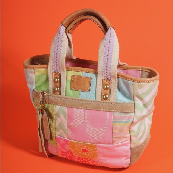 2000’s Pastel Patchwork Coach Handbag - Picture 7 of 8